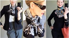 真絲圍巾的多樣戴法