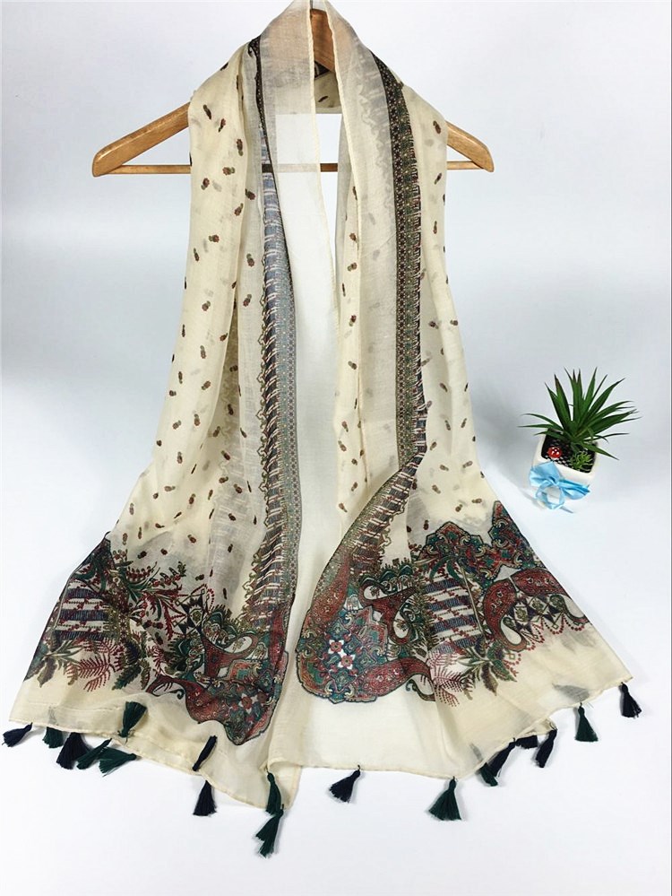 掛須米色巴厘紗圍巾 掛須米色巴厘紗圍巾