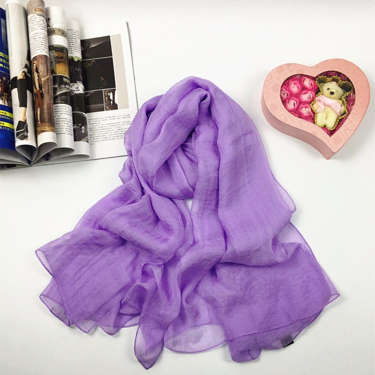 純色仿真絲絲巾紫色 純色仿真絲絲巾紫色