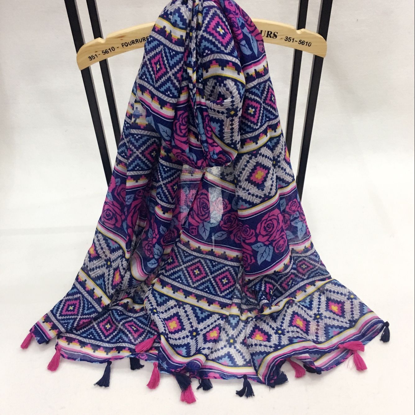 新款紫玫瑰系列巴厘紗圍巾 新款紫玫瑰系列巴厘紗圍巾